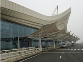 机场进出口张拉膜 机场雨棚膜结构 机场停车棚 设计安装 一体